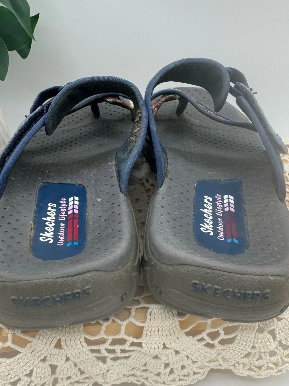Skechers Reggae Zig Swag Navy Multicolor Patterned Sport Sandals